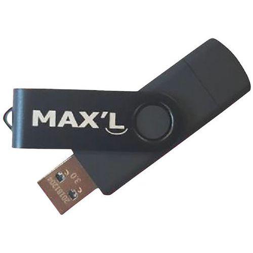 Illustration de : Clé USB Duals USB + micro USB 3.0 OTG - Max'L
