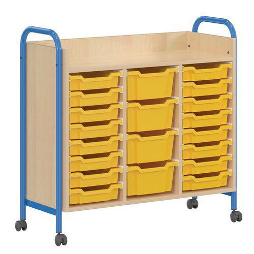 Meuble 20 bacs plastique sur roulettes Chloé - Mobidecor thumbnail image 1