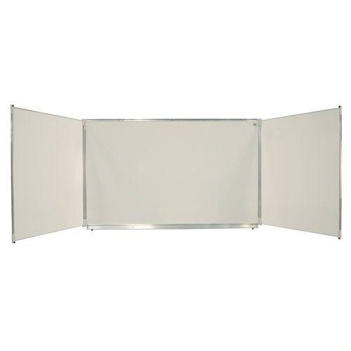 Illustration de : Tableau triptyque émaillé blanc 120 x 400 cm ouvert - Vanerum