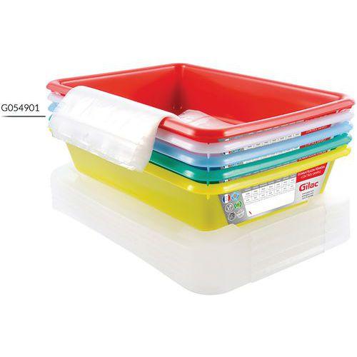 Illustration de : Set de bacs plats témoins avec couvercle - Longueur 350 mm - 3L_Gilac