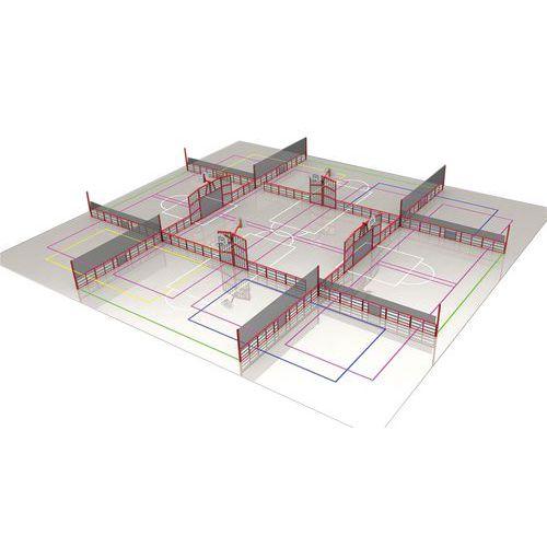 Espace multisports Pitch'One R9XL à 9 aires - 32 x 29,80 m - peint thumbnail image 1