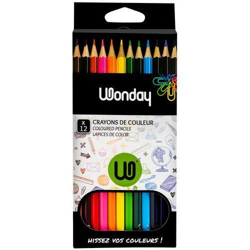 Boite 12 crayons couleurs corps hexagonal 18cm thumbnail image 1