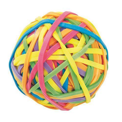 Boule 70 g élastiques larges couleurs fluo 38 x 3 mm - Wonday fullname image