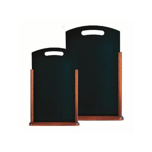 Ardoise de table en bois vernis poignée 53x35 cm marron thumbnail image 1