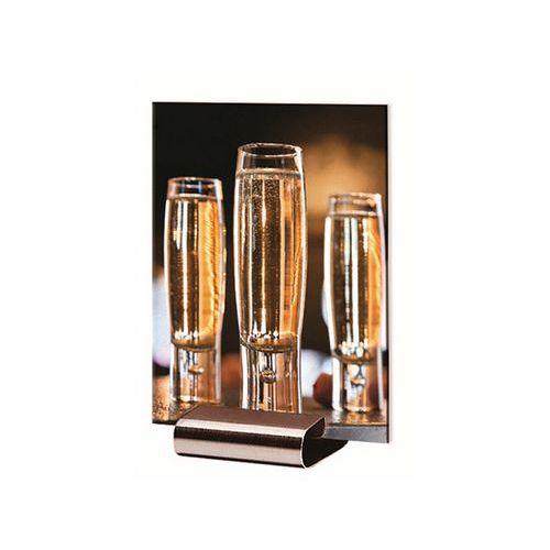 Illustration de : Chevalet inox pour carte menu