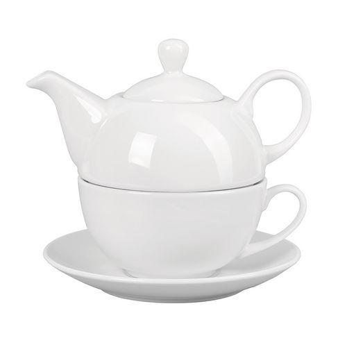 Duo Tasse Théière en porcelaine ø15 cm 45cl blanc thumbnail image 1