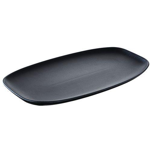 Assiette rectangulaire en porcelaine 36x21x2,9 cm noir-Club-Revol thumbnail image 1