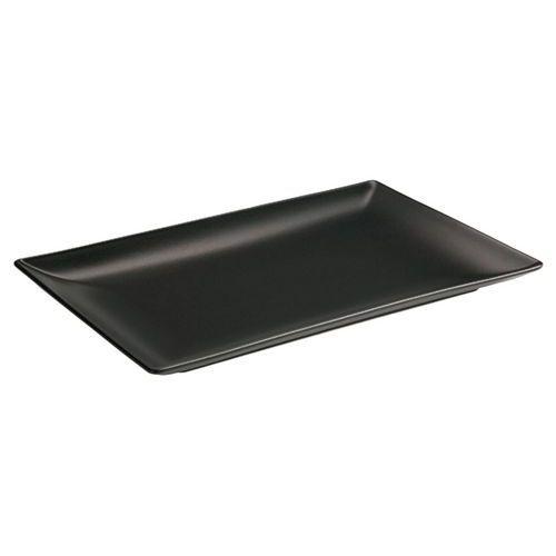 Assiette rectangulaire en grès 30X15X2 cm noir-Kuro thumbnail image 1