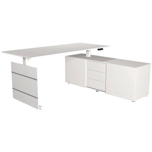 Bureau électrique 200 cm Blanc avec rangement Move 3 thumbnail image 1