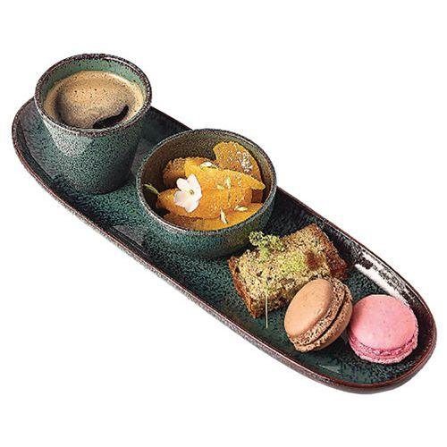 Assiette en grès 33x10,5 cm vert émeraude thumbnail image 1