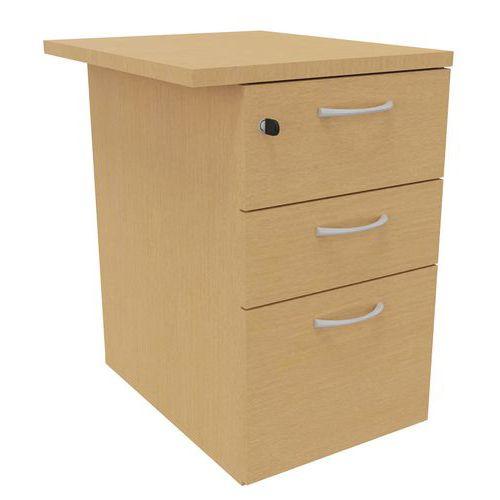 Caisson hauteur bureau 3T prof. 60 cm hêtre + top L50 thumbnail image 1