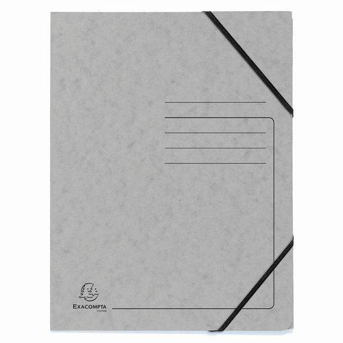 Lot de 25 Chemises à élastique sans rabats carte lustrée - A4-Gris thumbnail image 1