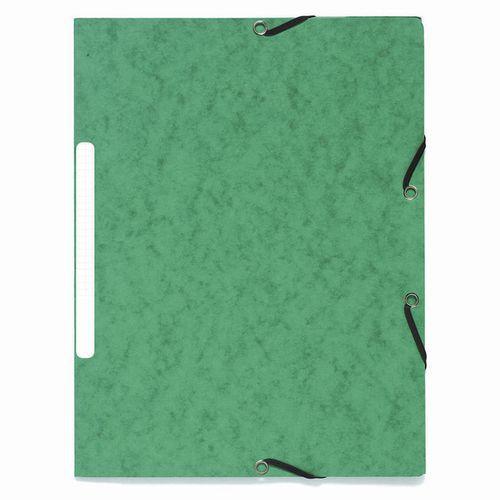 Lot de 50 Chemises à élastiques 3 rabats carte marbrée recyclée Vert thumbnail image 1
