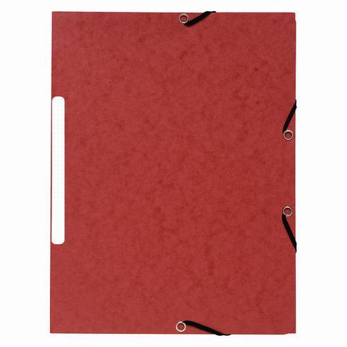 Lot de 50 Chemises à élastiques 3 rabats carte marbrée recyclée Rouge thumbnail image 1