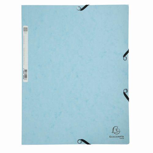 Lot de 25 Chemises à élastiques carte lustrée Aquarel - A4-Bleu pastel thumbnail image 1