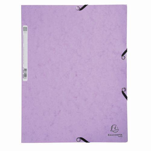 Lot de 25 Chemises à élastiques carte lustrée Aquarel - A4-Mauve thumbnail image 1