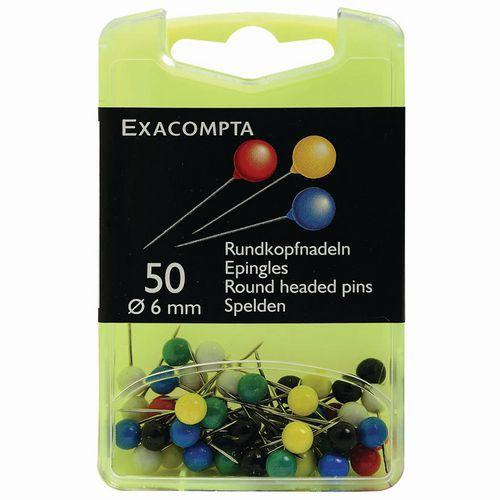 Boîte de 50 épingles sphériques 6mm de diamètre assorties thumbnail image 1