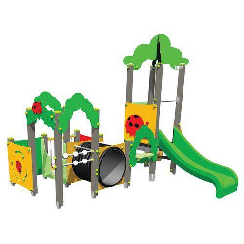 Structure labyrinthe et tour jardin des coccinelles alu/polyester - Fixation platines thumbnail image 1