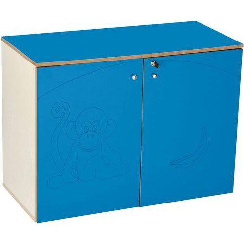 Meuble bas 2 portes Zébulon - Bleu azul thumbnail image 1
