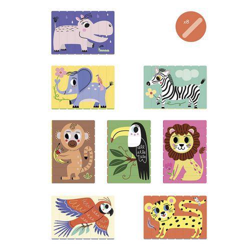 Illustration de : Puzzles sticks carton animaux savane - Avenue Mandarine