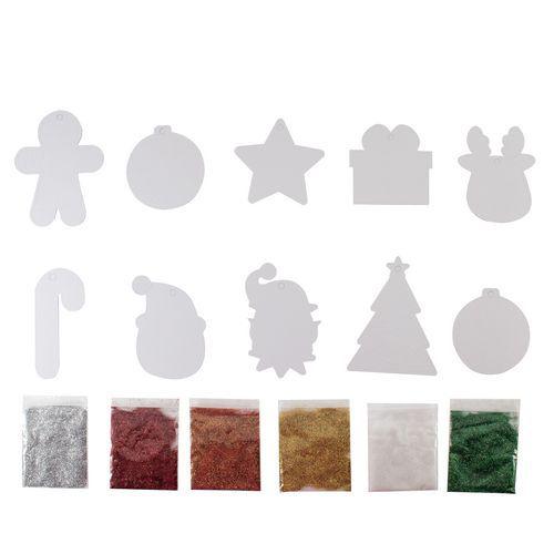 Pack décorations à pailleter SHINY CHRISTMAS - 10 pcs thumbnail image 1