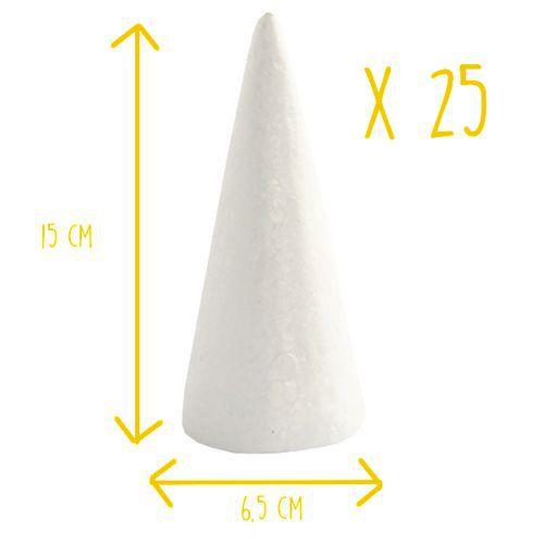 25 cônes polystyrène 6 x 14,5 cm thumbnail image 1