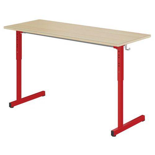 Table Gange 130 x 50 cm fixe régla T3 à T6 strat al - hêtre/rouge  Ral 3000 thumbnail image 1