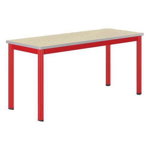 Illustration de : Table Carélie mobile 130x50cm stra coq oeuf chts polyurét. - Mobidecor