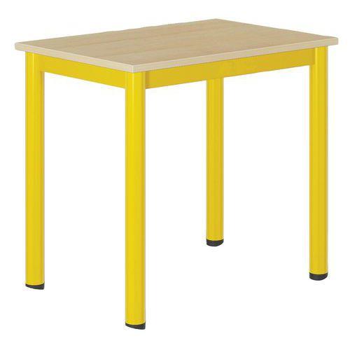 Illustration de : Table Carélie mobile 70 x 50 cm fixe méla hêtre chts polypropylène