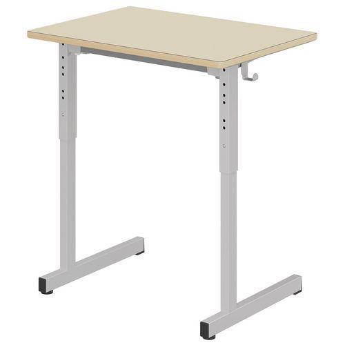 Illustration de : Table Gange 70x50cm fixe régl. T3 à T6 strat. Ch. alaisés - Mobidecor