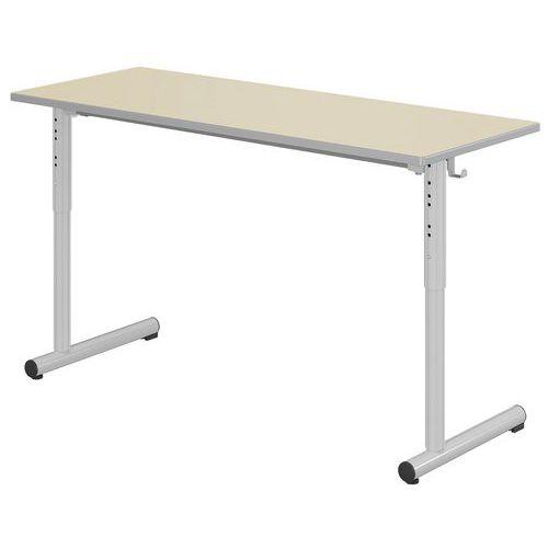 Table Tage réglable 130x50cm T3 à T6 strat. Ch. polyuré - Mobidecor thumbnail image 1