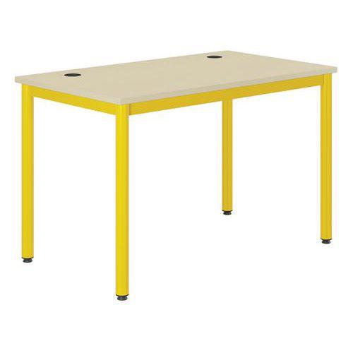 Illustration de : Table Info prof 70 cm T6 passe câble strat. chants polypro- Mobidecor