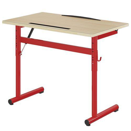 Table dessin Ergon 100x60cm strat alaise - hêtre/rouge  Ral 3000 thumbnail image 1