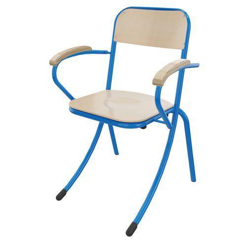 Fauteuil Trévise AST accotoirs hêtre - bleu thumbnail image 1