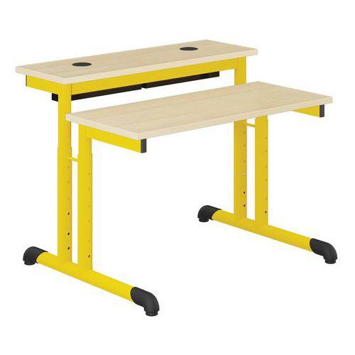 Table info Hubbe 90x70 régl T3 à T7 - 2 montants stra ch polypro hêtre/jaune thumbnail image 1