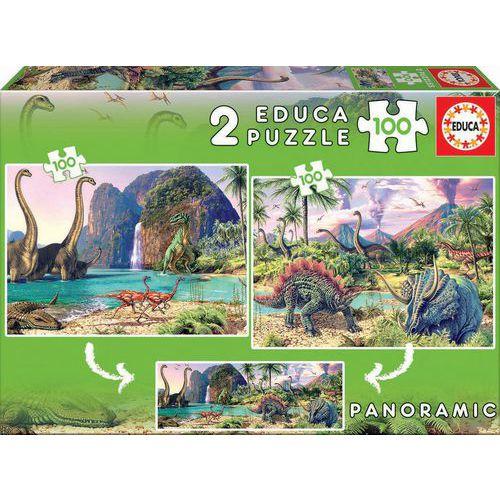 Illustration de : Lot de 2 puzzles - Dinosaures -  100 pièces - Educa
