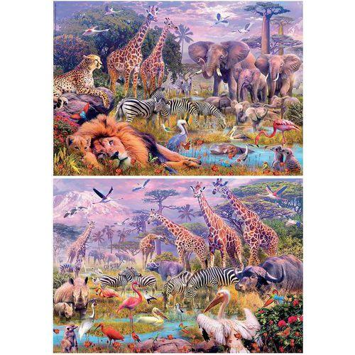 Illustration de : Lot de 2 puzzles - Animaux Sauvages - 100 pièces - Educa