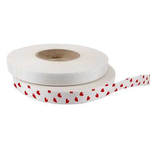 2 rouleaux ruban motif coeur 20mm x 50 m thumbnail image 1