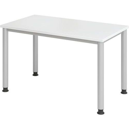 Bureau droit pieds ronds 120 cm Blanc thumbnail image 1