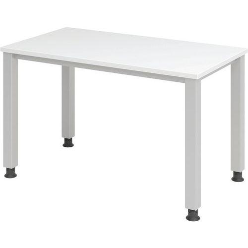 Illustration de : Bureau droit pieds carrés 120 cm - Hammerbacher