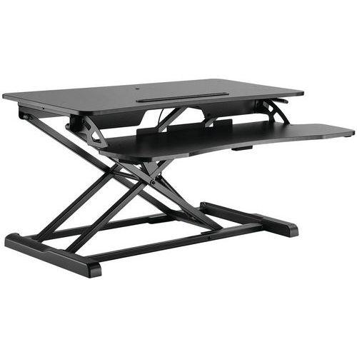 Poste de travail Essentiel assis debout ajustable en hauteur noir - V7 thumbnail image 1