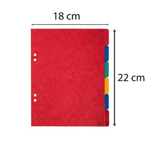Illustration de : Jeu 6 intercalaires carte 17 x 22 cm couleurs assorties - Exacompta