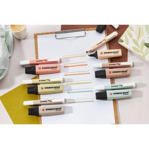 Illustration de : Etui carton de 4 surligneurs Nature - Stabilo