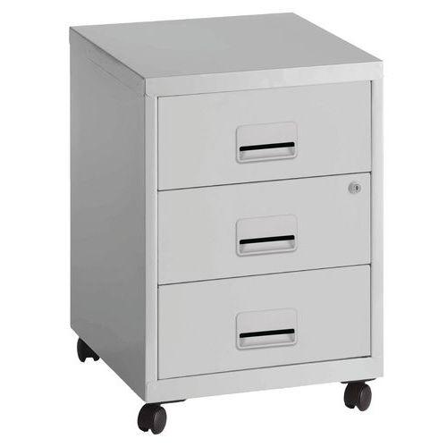 Caisson mobile métal 3 tiroirs Gris clair thumbnail image 1