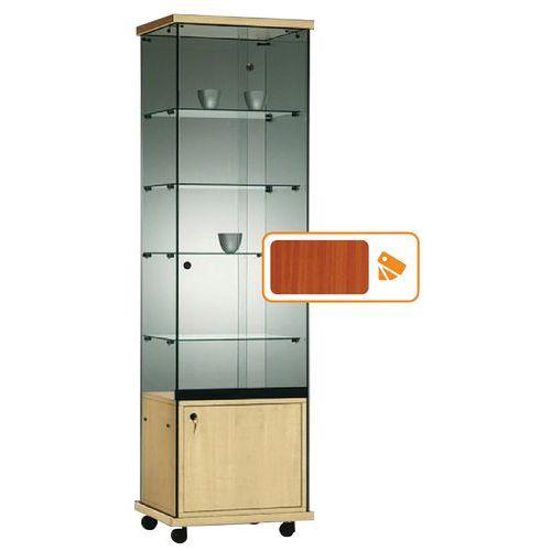 Vitrine Easy E5 - Avec armoire basse socle Merisier thumbnail image 1