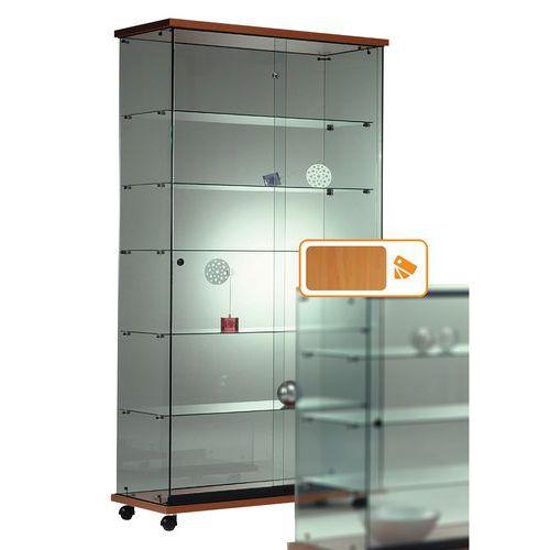 Vitrine Easy E6 avec éclairage socle Hêtre thumbnail image 1