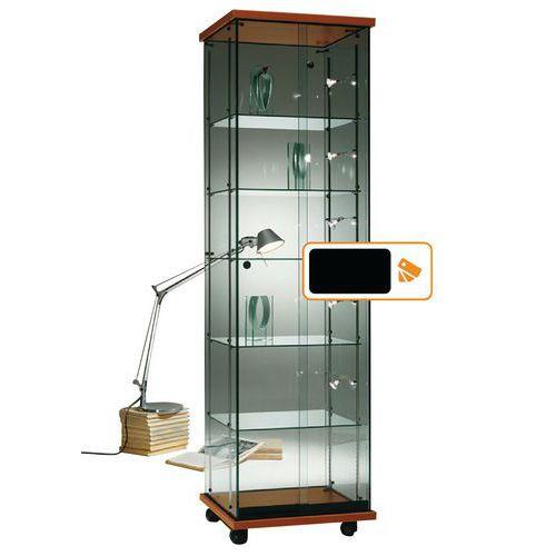Vitrine Easy E5 avec éclairage Lxhxp: 52 x 182 x 47 cm socle Noir thumbnail image 1