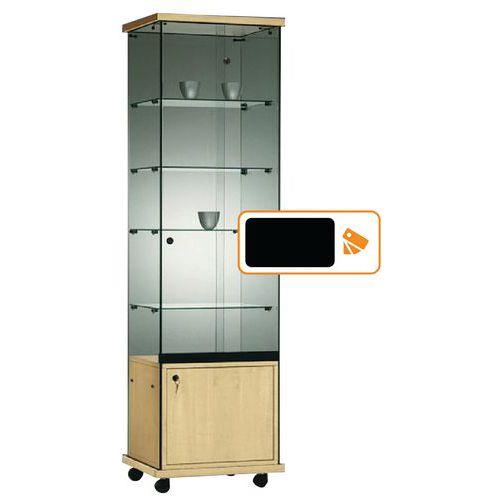 Vitrine Easy E5 - Avec armoire basse et éclairage socle Noir thumbnail image 1
