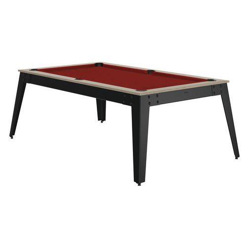 Billard Steel cadre oslo - tapis rouge - pieds gris thumbnail image 1