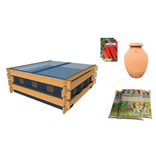Pack complet : potager au sol 1m² - terreau - graines thumbnail image 1